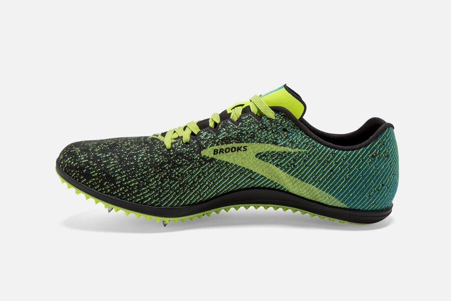 Brooks Mach 19 Spikes Loopschoenen Heren - Zwart/Groen - 459230TFQ